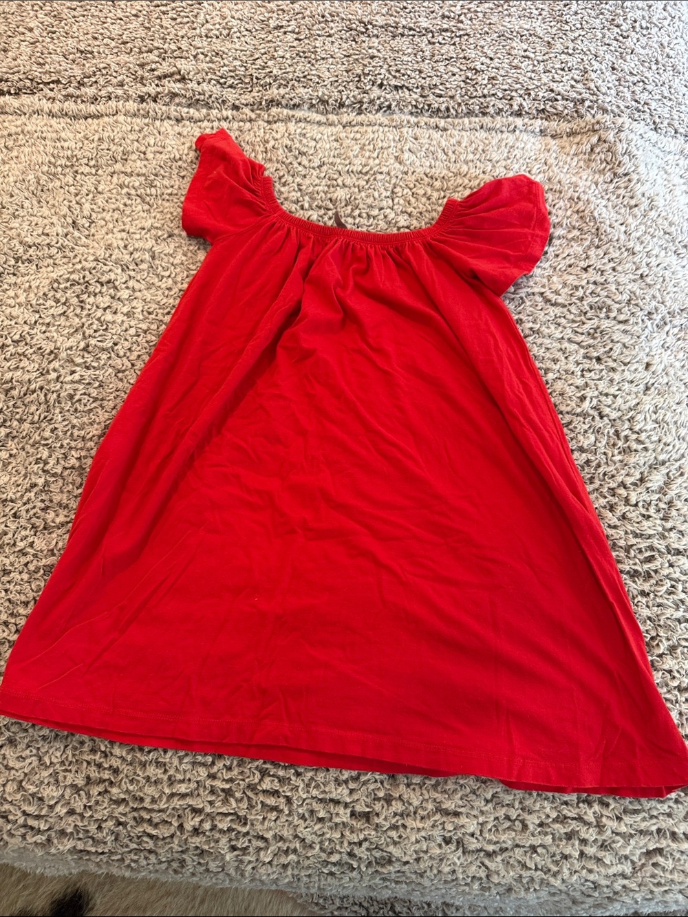 ASOS Red Off-the-Shoulder Swing Top